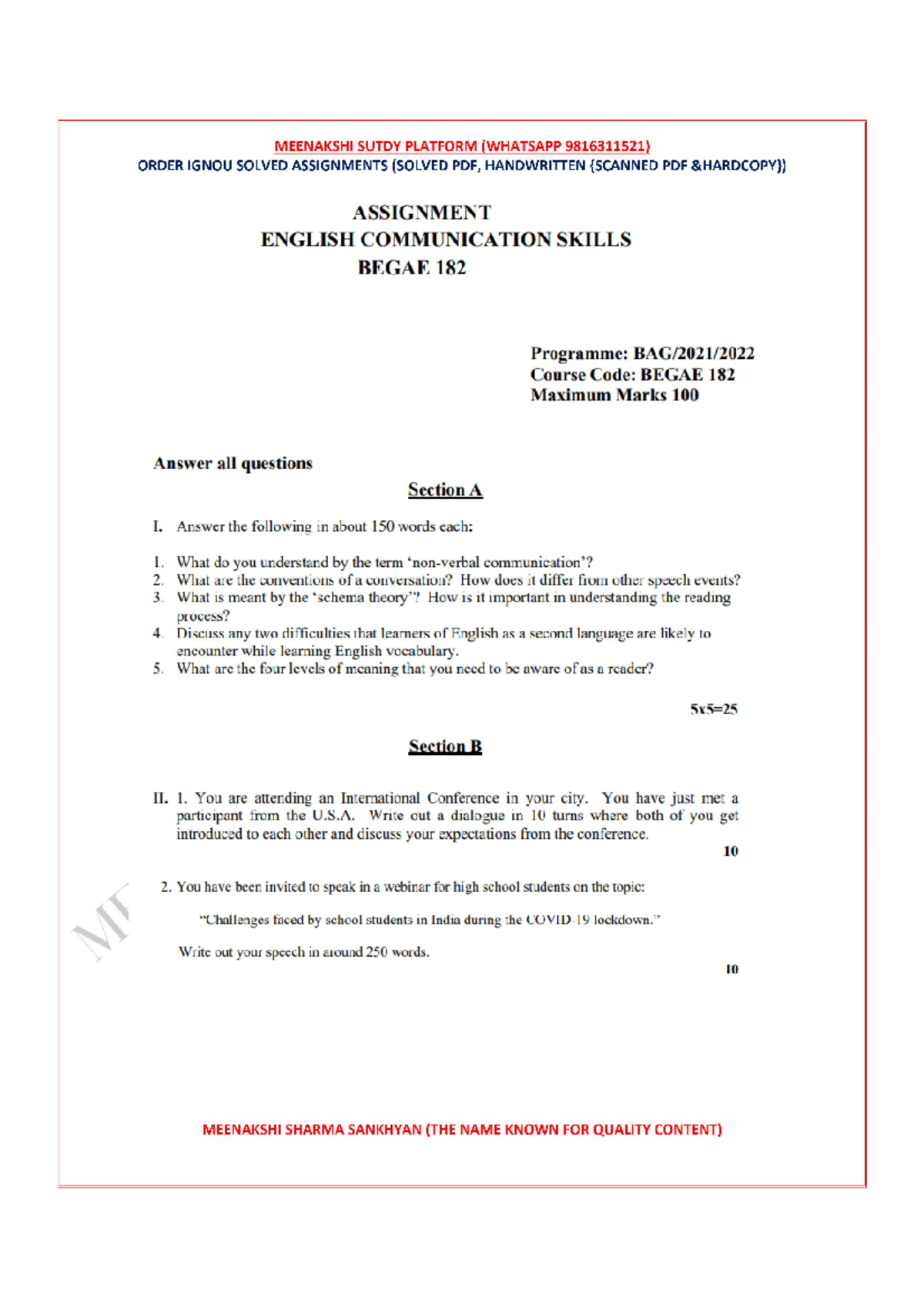 begae 182 solved assignment 2021 22 pdf