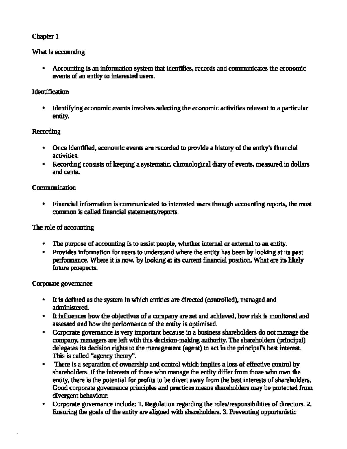 Principles Of Accounting And Finance - Lecture Notes - Afc1000 