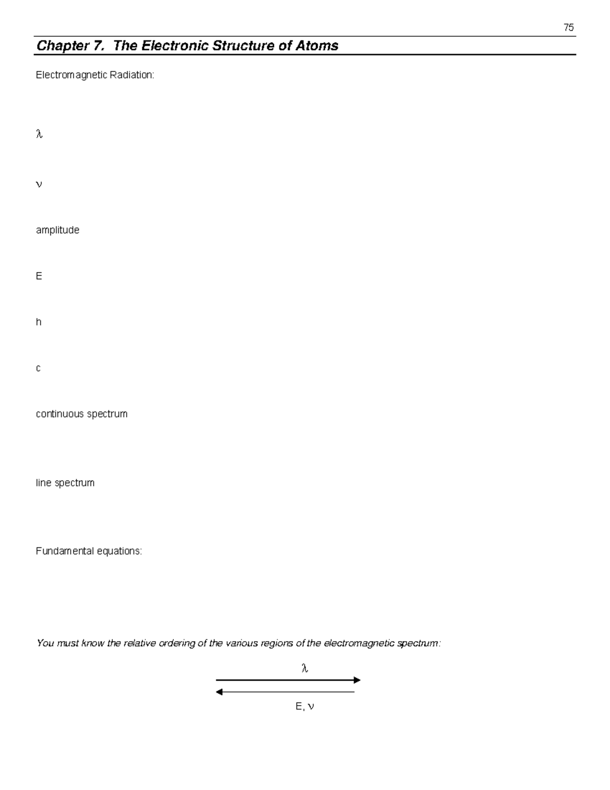 CHEM 1411 Ch 7 Lecture Notes Blank - Chapter 7. The Electronic ...