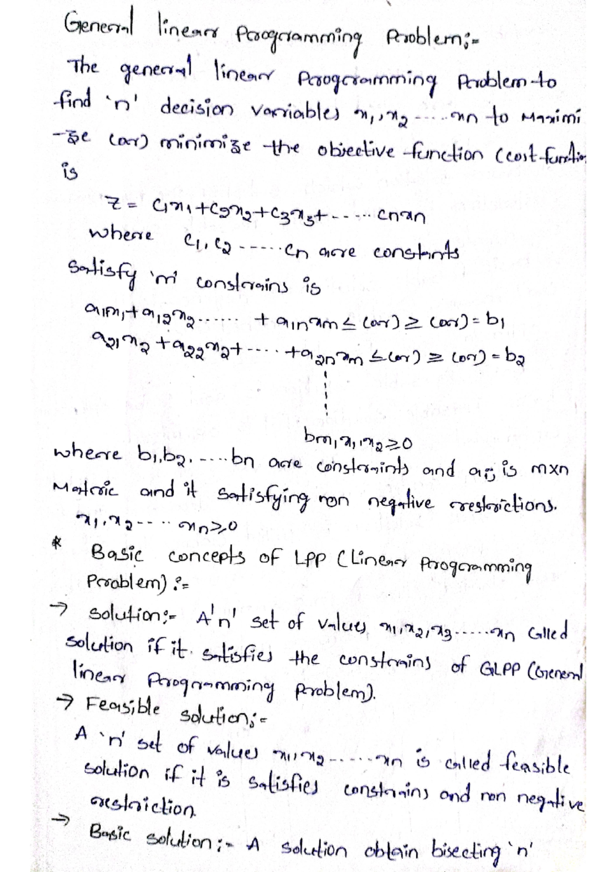 Operation research notes - Data science - Studocu