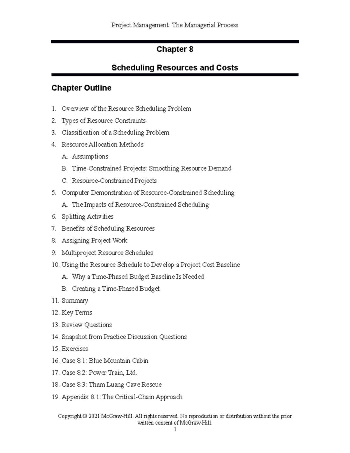 Larson PM 8e CH08 IM Rev 10 15 2020 - Chapter 8 Scheduling Resources ...