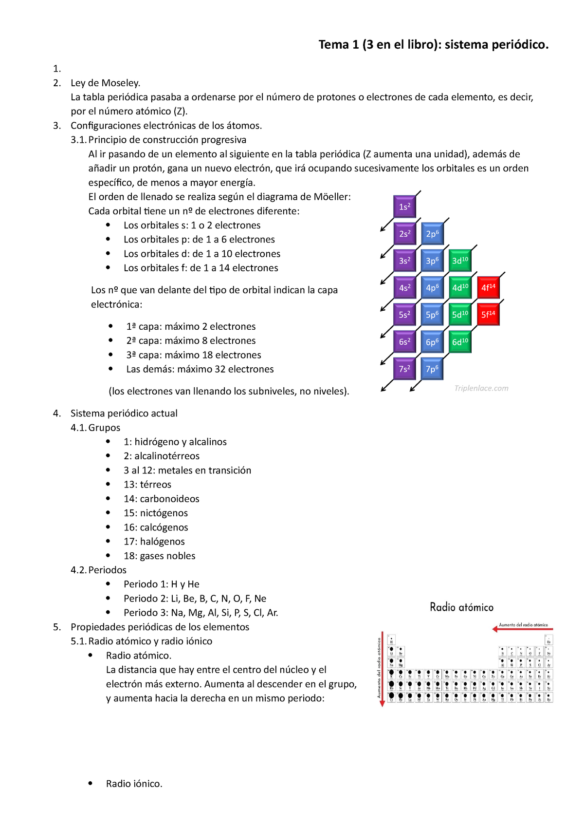 Sistema periódico: La tabla periódica - Física y Química : Explicación y  Ejercicios - evulpo