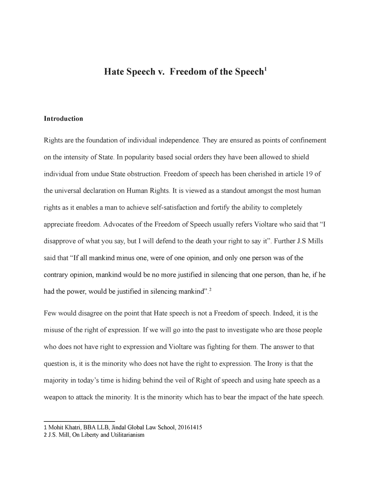 essay hate speech