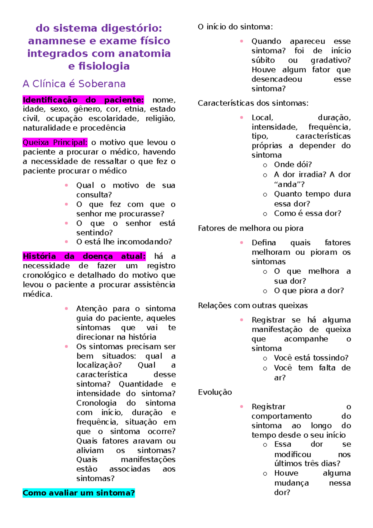 Anamnese Nutricional - FICHA DE ANAMNESE NUTRICIONAL NOME DO PACIENTE: DATA  DE NASCIMENTO: / / - Studocu