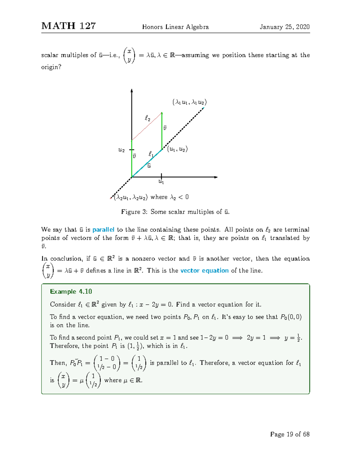 MATH 235-19 - Lecture notes 19 - MATH 127 Honors Linear Algebra January ...