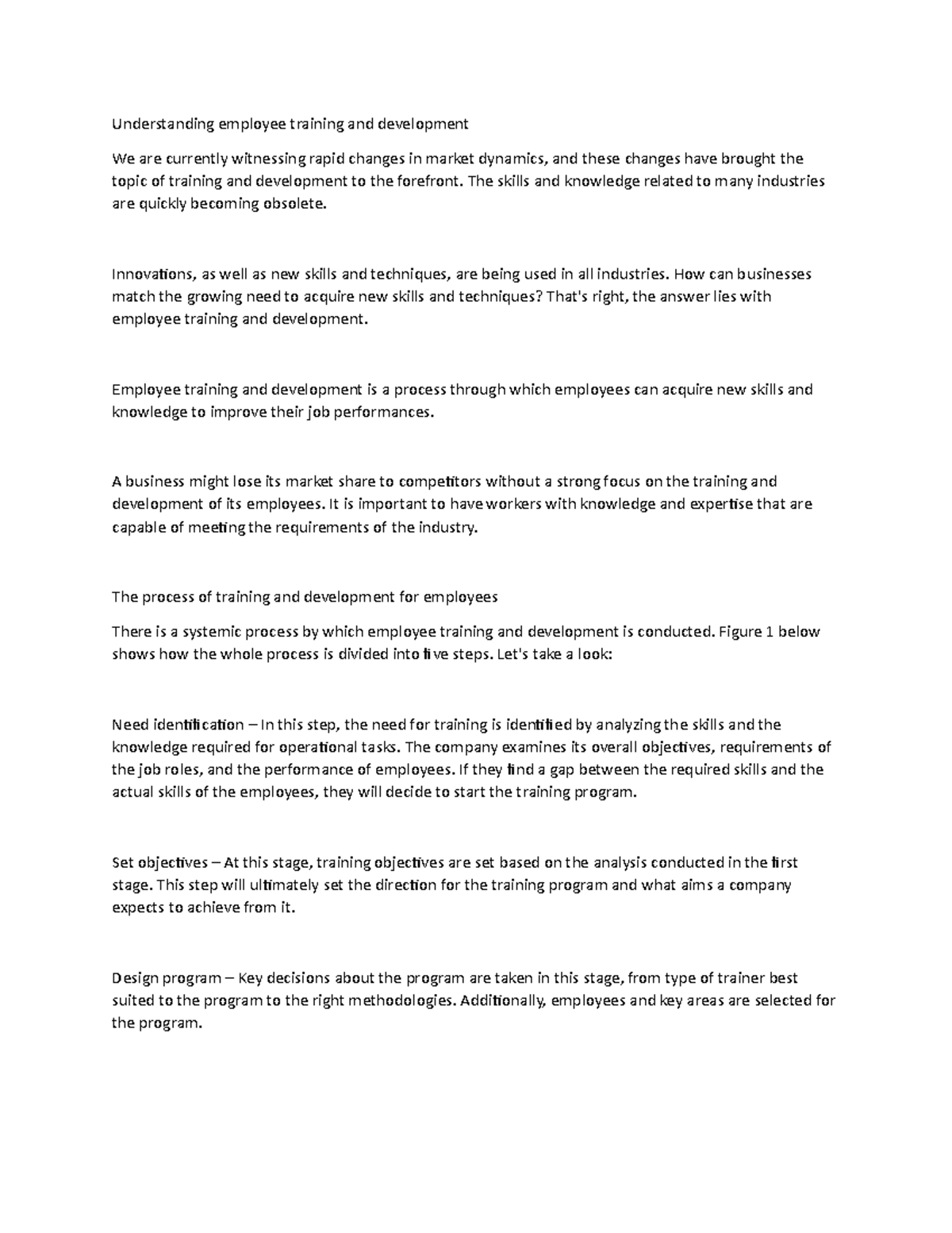 Understanding employee training and development - The skills and ...
