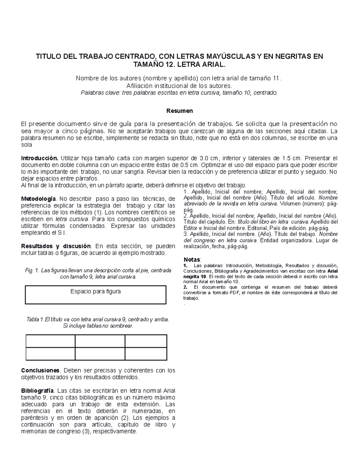 Modlo Informe - TITULO DEL TRABAJO CENTRADO, CON LETRAS MAYÚSCULAS Y EN ...