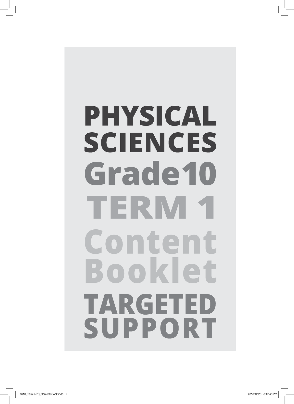 Gr 10 Term 1 2019 Ps Content Book - PHYSICAL SCIENCES Grade 10 TERM 1 ...