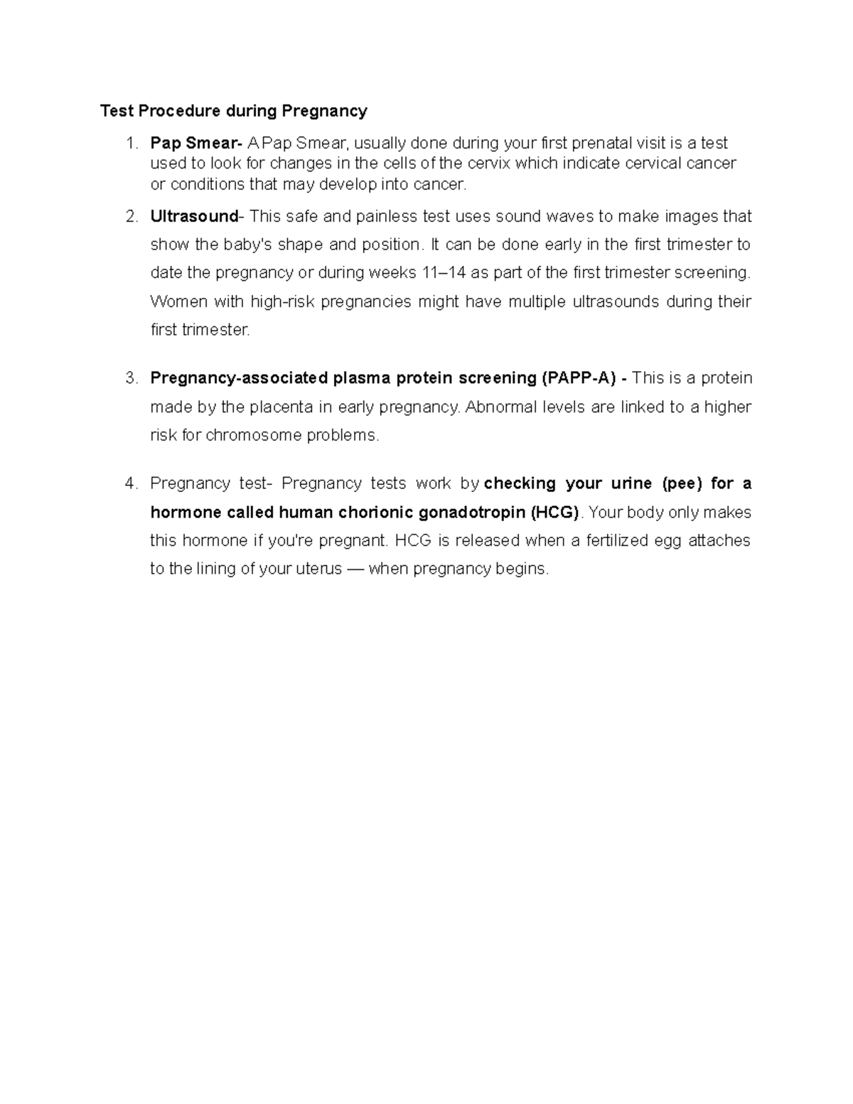 Test Procedure during Pregnancy Ultrasound This safe and painless