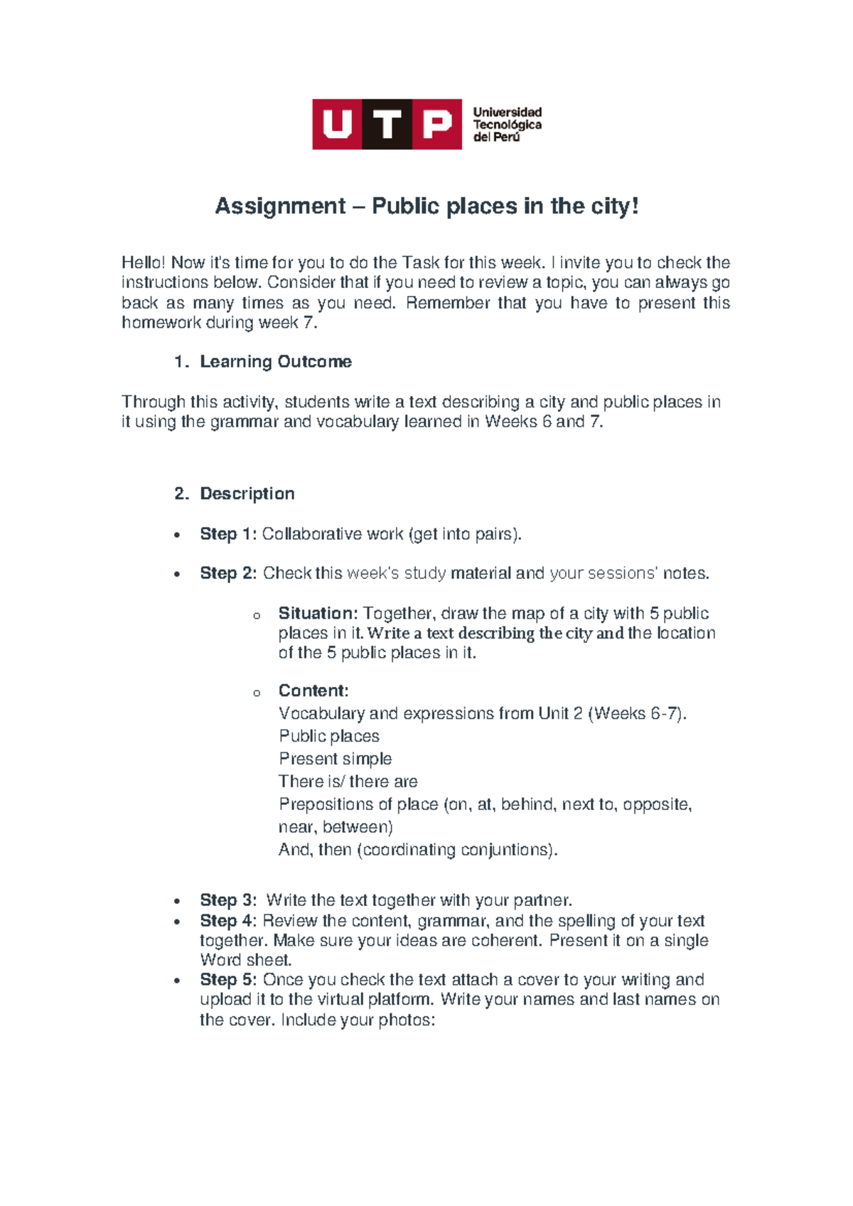 Week+7+-+Task+ - Trabajo - Assignment – Public places in the city ...