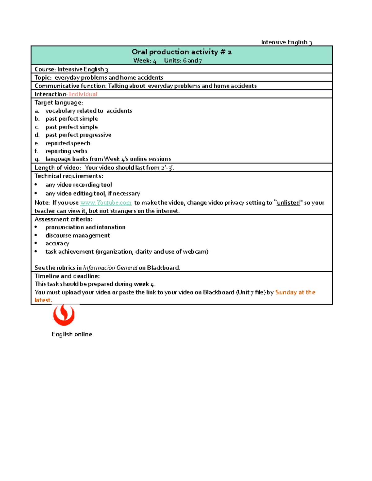 I3 OPA #2 WEEK 4 Units 6-7 NIVEL 3 2022 - Ingles - USS - Studocu