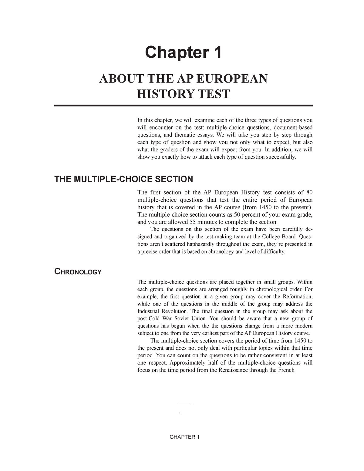 Ch01 About the AP European History Chapter 1 ABOUT THE AP EUROPEAN