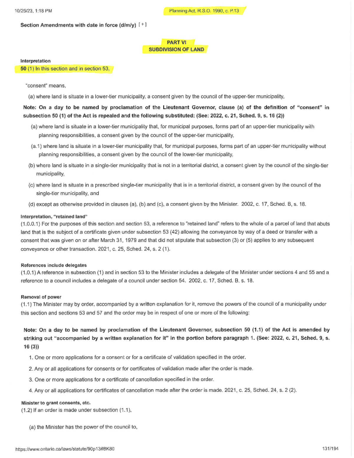 planning-act-with-highlighted-sections-cml2104a-studocu