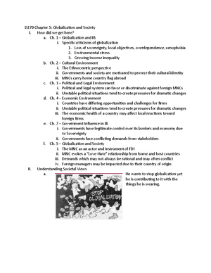 Chapter 1 - Globalization And International Business Globalization - A ...