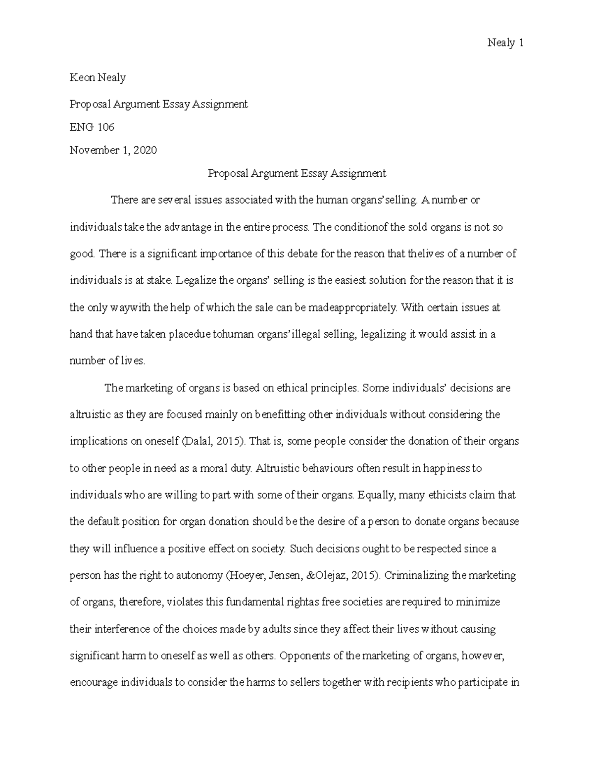 proposal argument essay meaning