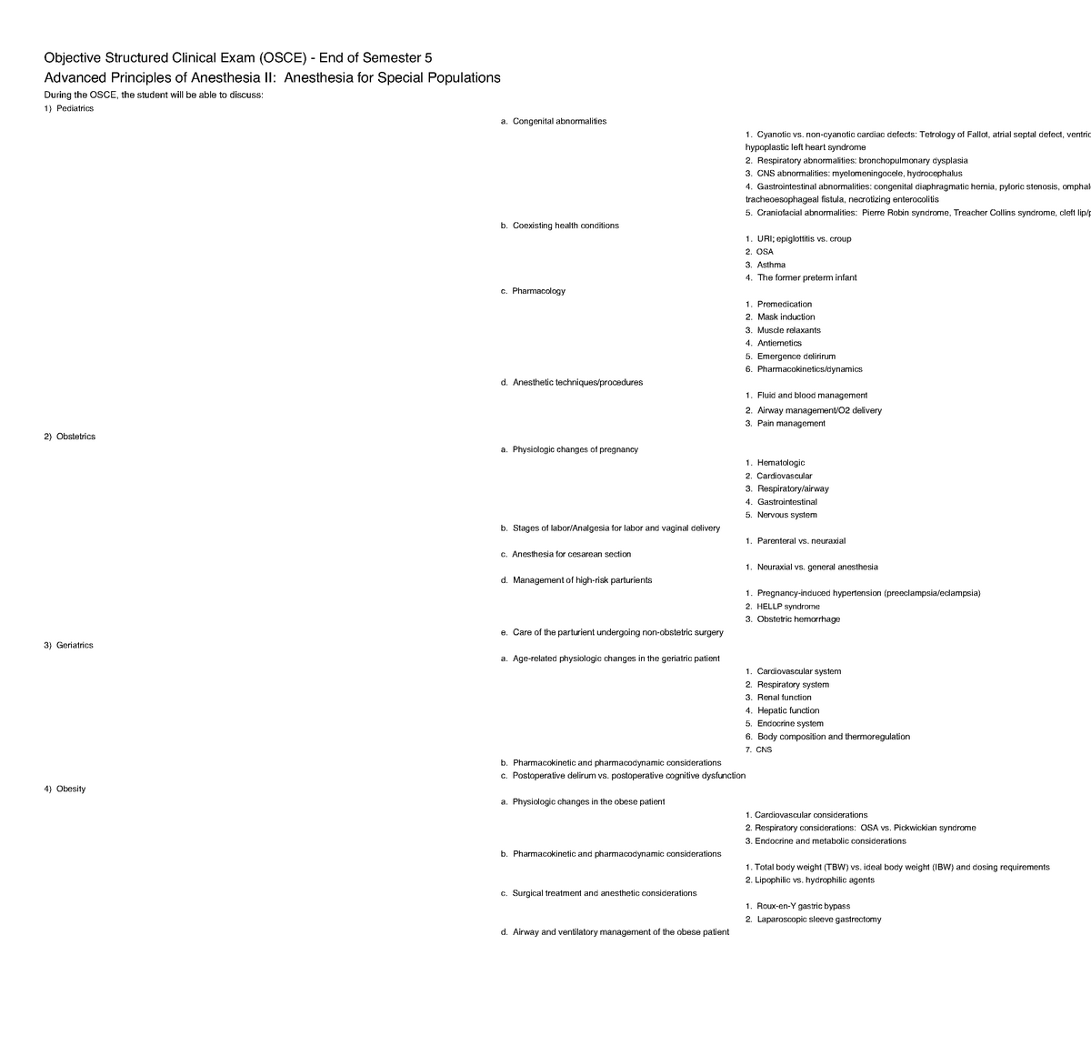 Osce Study Guide Orals For Anesthesia Objective Structured Clinical