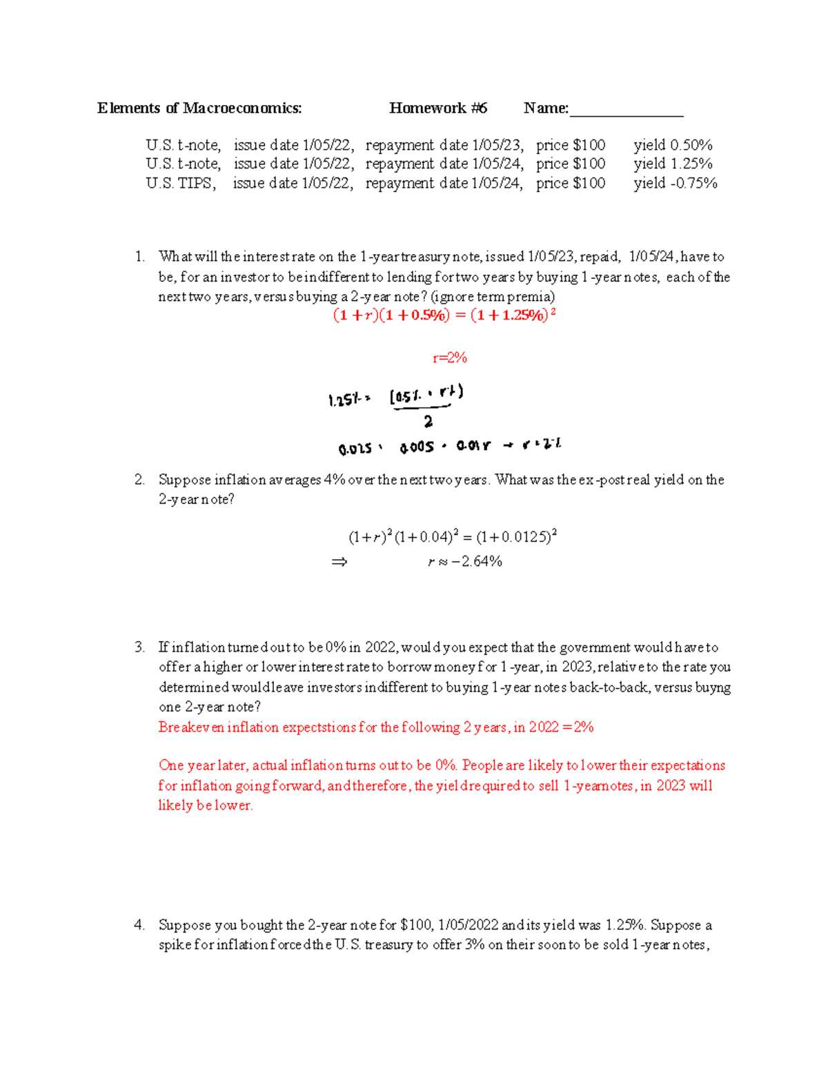 macroeconomics homework 5