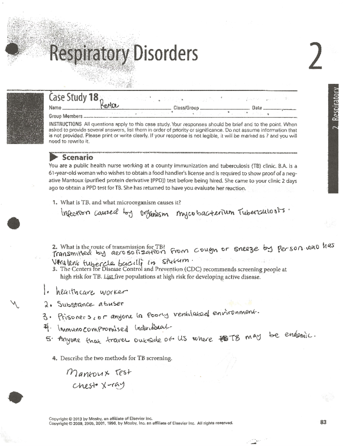 CASE STUDY RESPIRATORY - Studocu