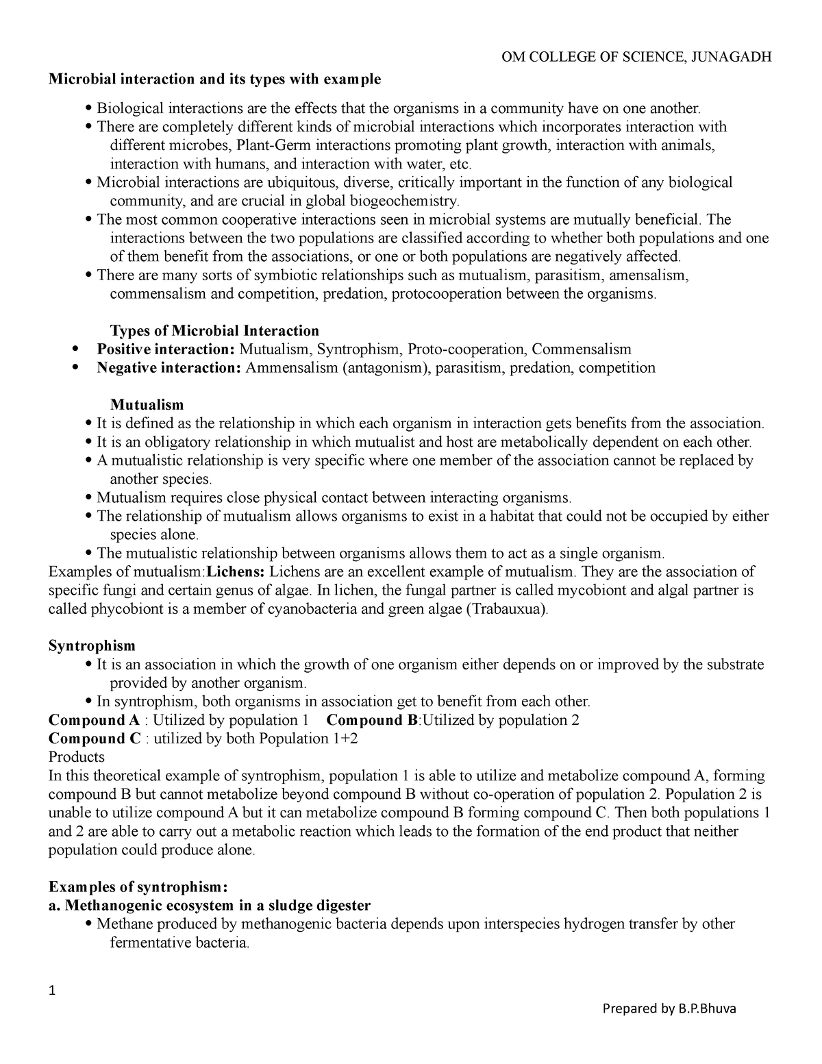 Unit 1 sem 4 - Pharmaceutical microbiology - Microbial interaction and ...