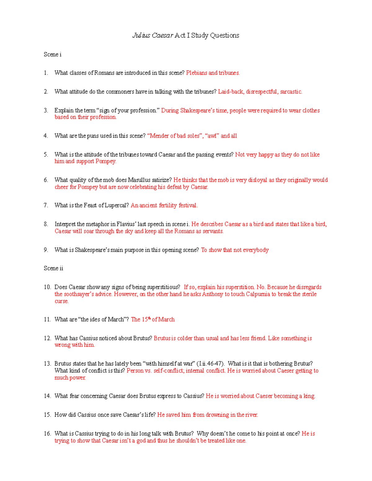 Julius+Caesar+Acts+IIII+Study+Questions Julius Caesar Act I Study