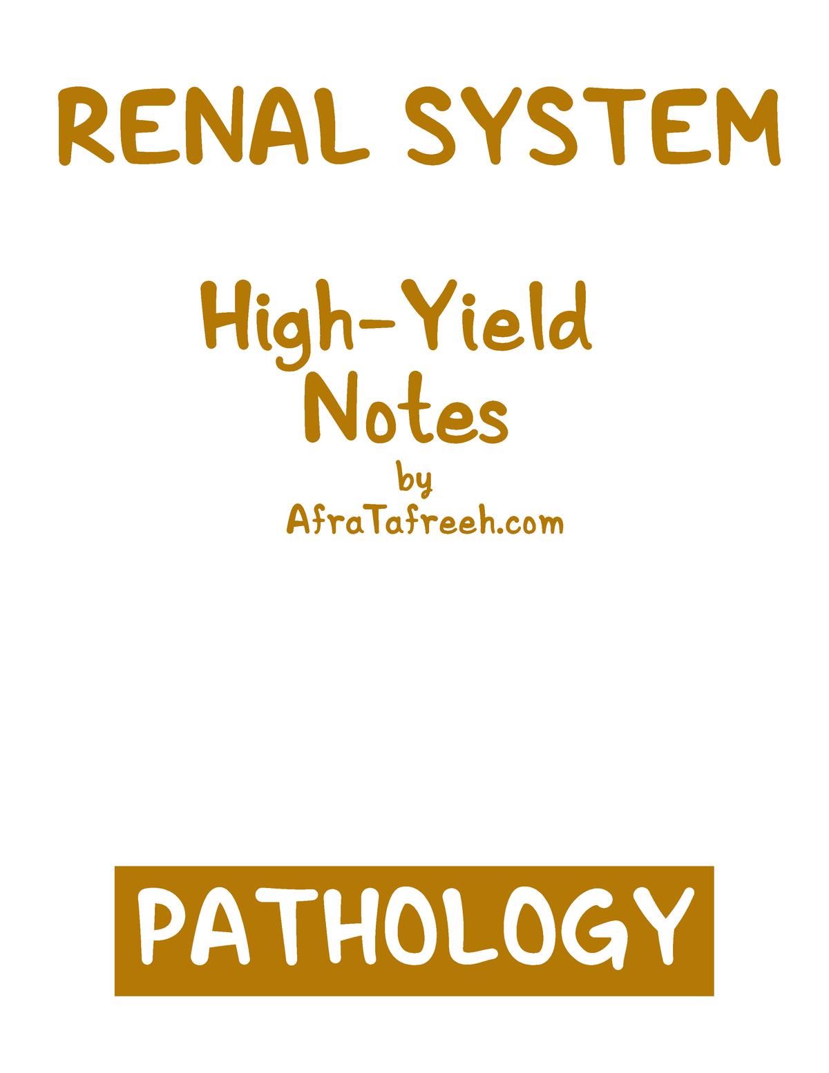 Renal Osmosis HY Pathology Notes ATF - ATF 2 - RENAL SYSTEM High-Yield ...