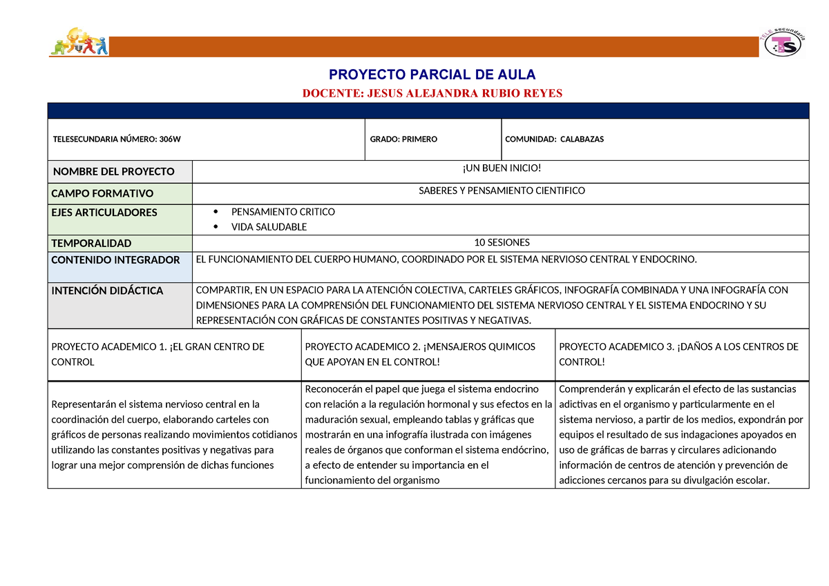 Proyecto Parcial DE AULA 1. MTRA. Alejandra 306W SYPC - PROYECTO ...