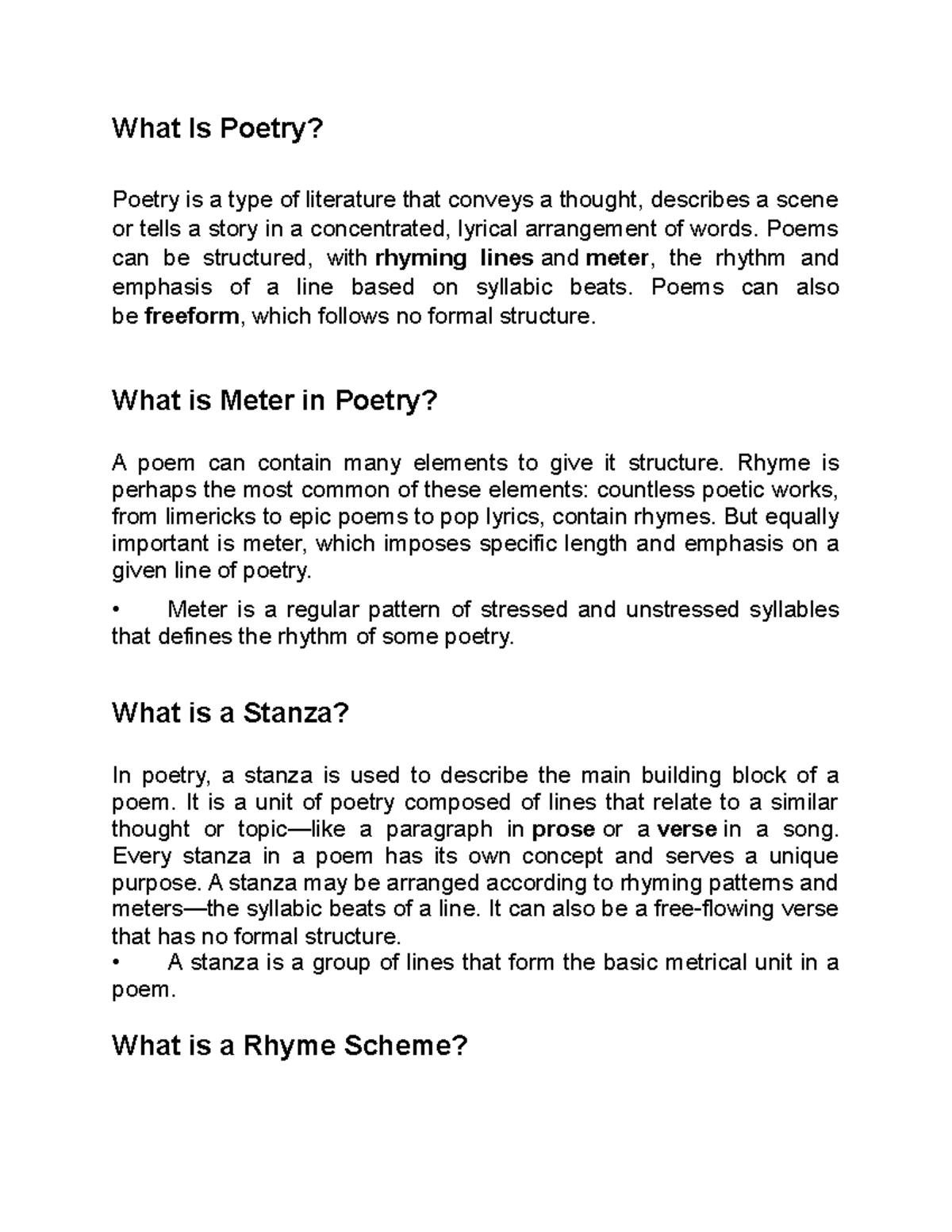 What Is Poetry Poetry Def What Is Poetry Poetry Is A Type Of poetry-themes-anchor-chart-etsy