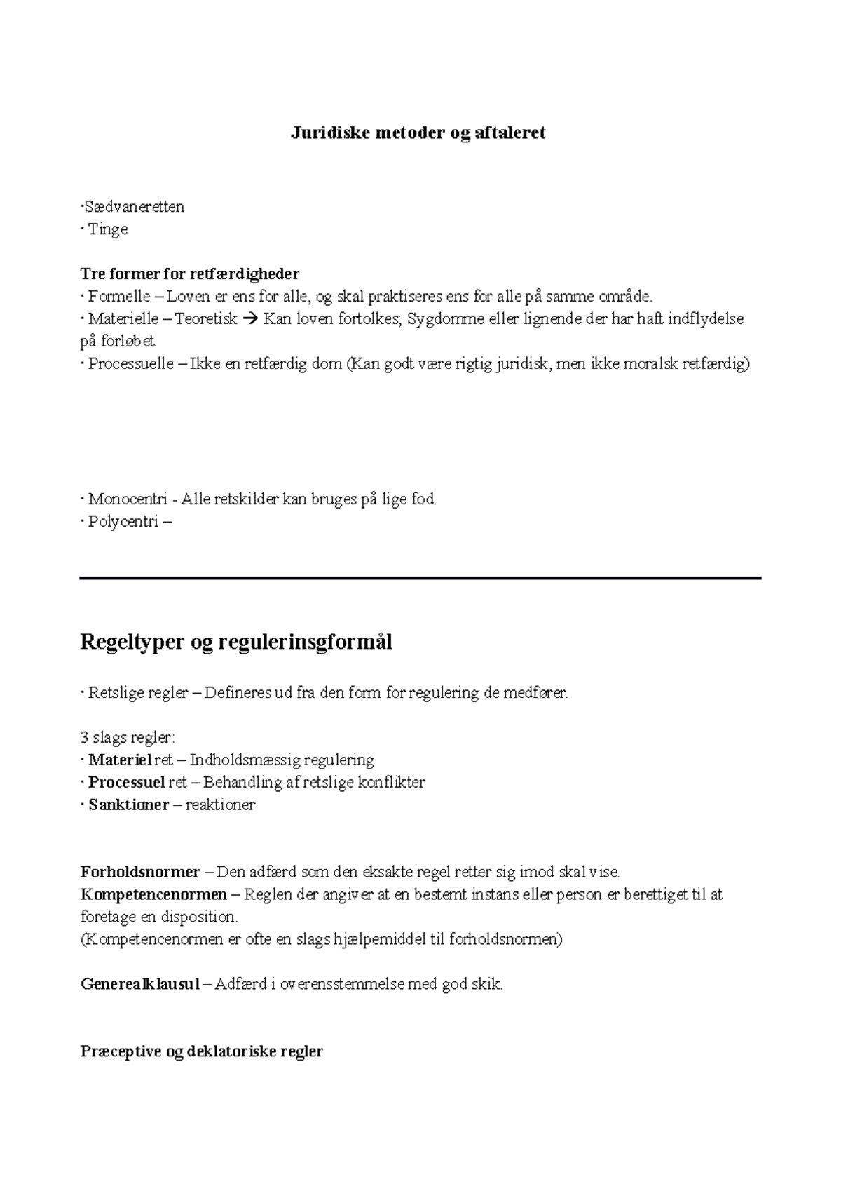 Juridiske metoder og aftaleret - Juridiske metoder og aftaleret ...