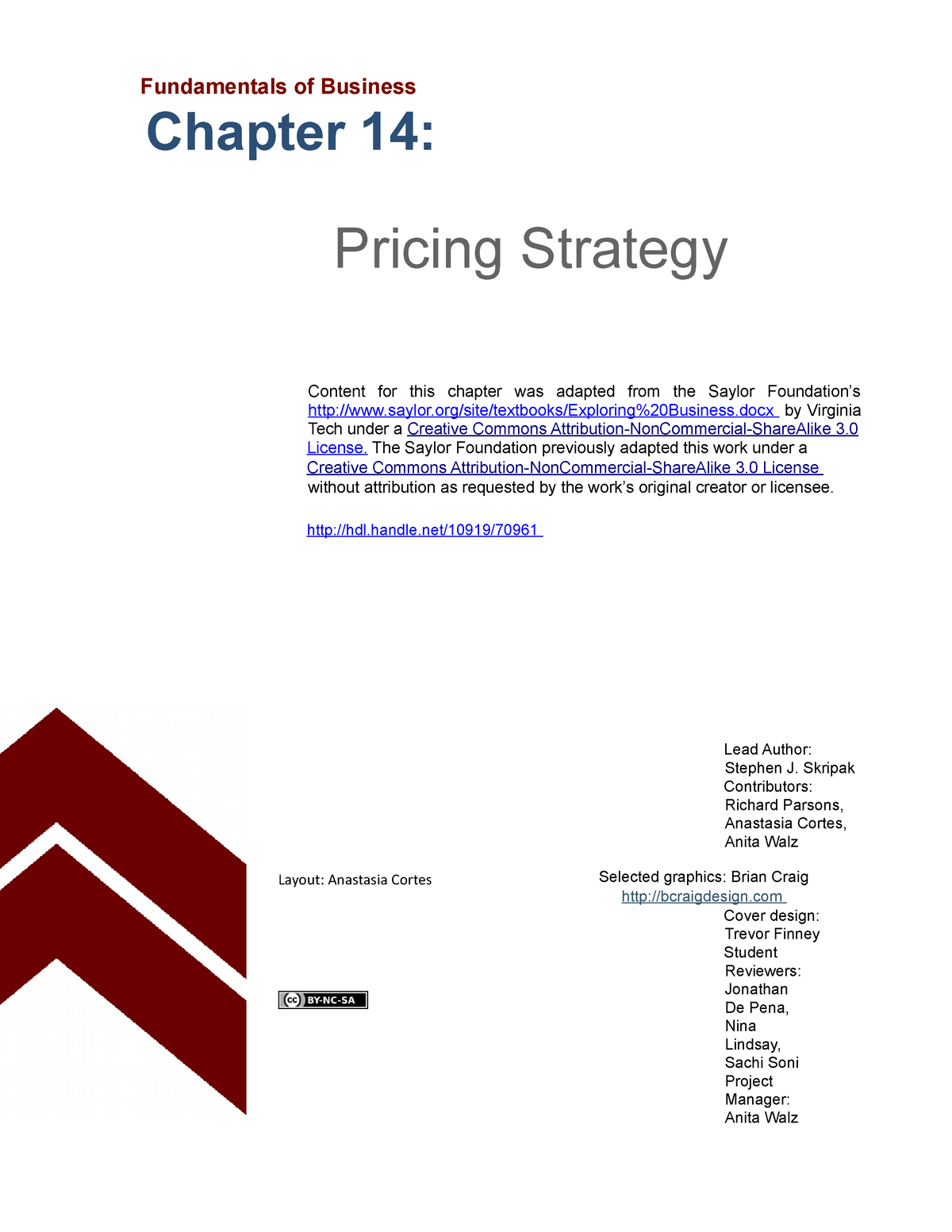 Chapter 14 Pricing Strategy - ####### Fundamentals Of Business Chapter ...