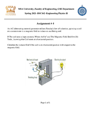 Quiz1 Ph2 Fall 19 - Ooooo - MSA University Physics II Name: Faculty Of ...