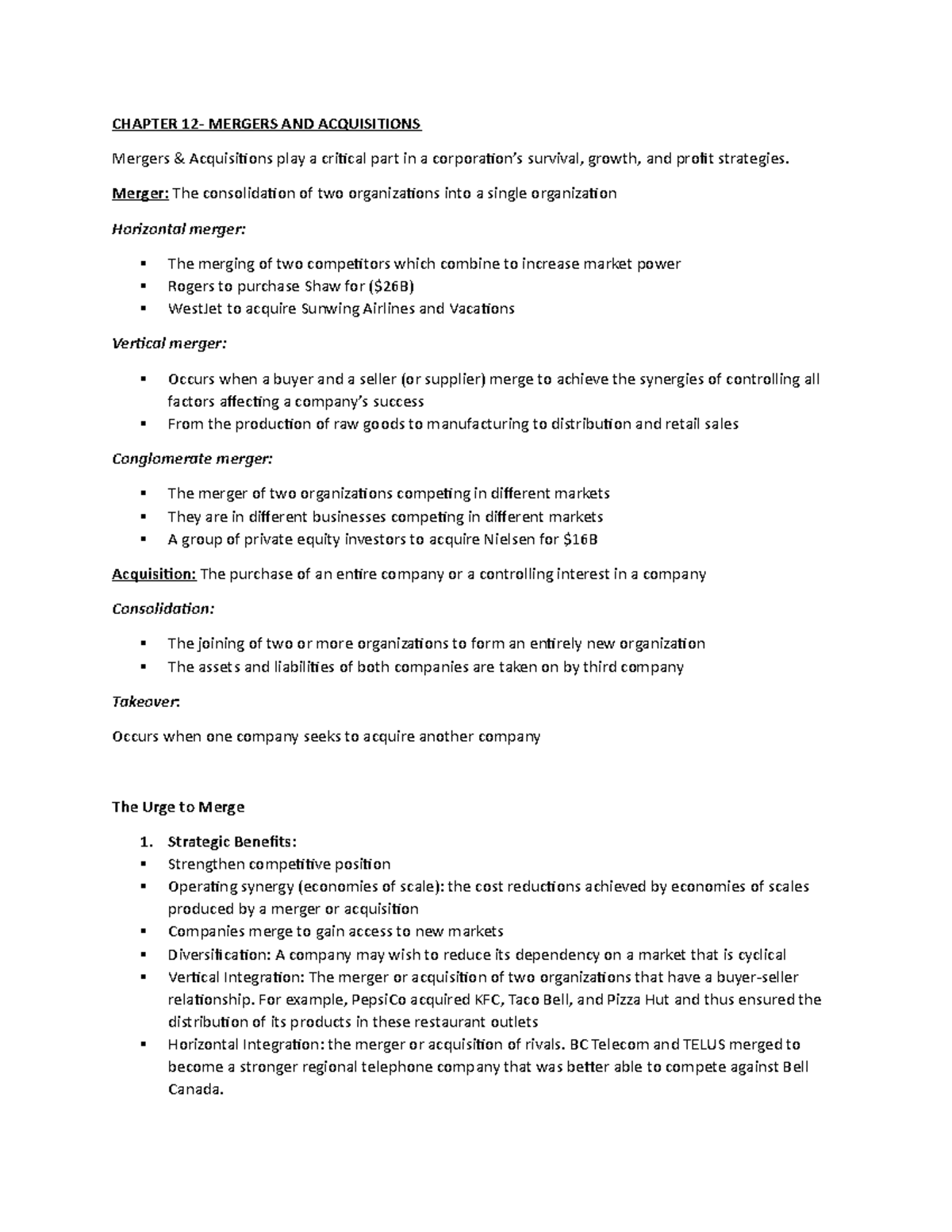 Chapter 12 MHR849 Mergers And Acquisitions CHAPTER 12 MERGERS AND   Thumb 1200 1553 