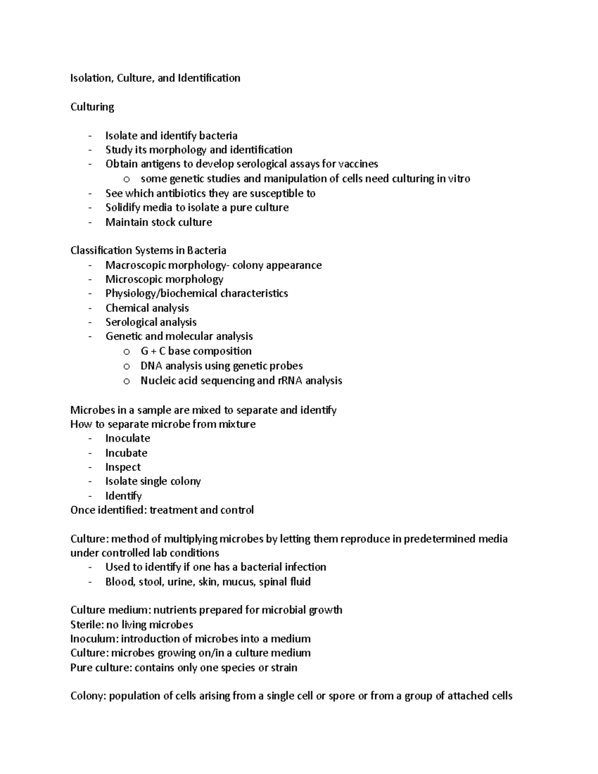 Culture and Identification of Bacteria - Isolation, Culture, and ...