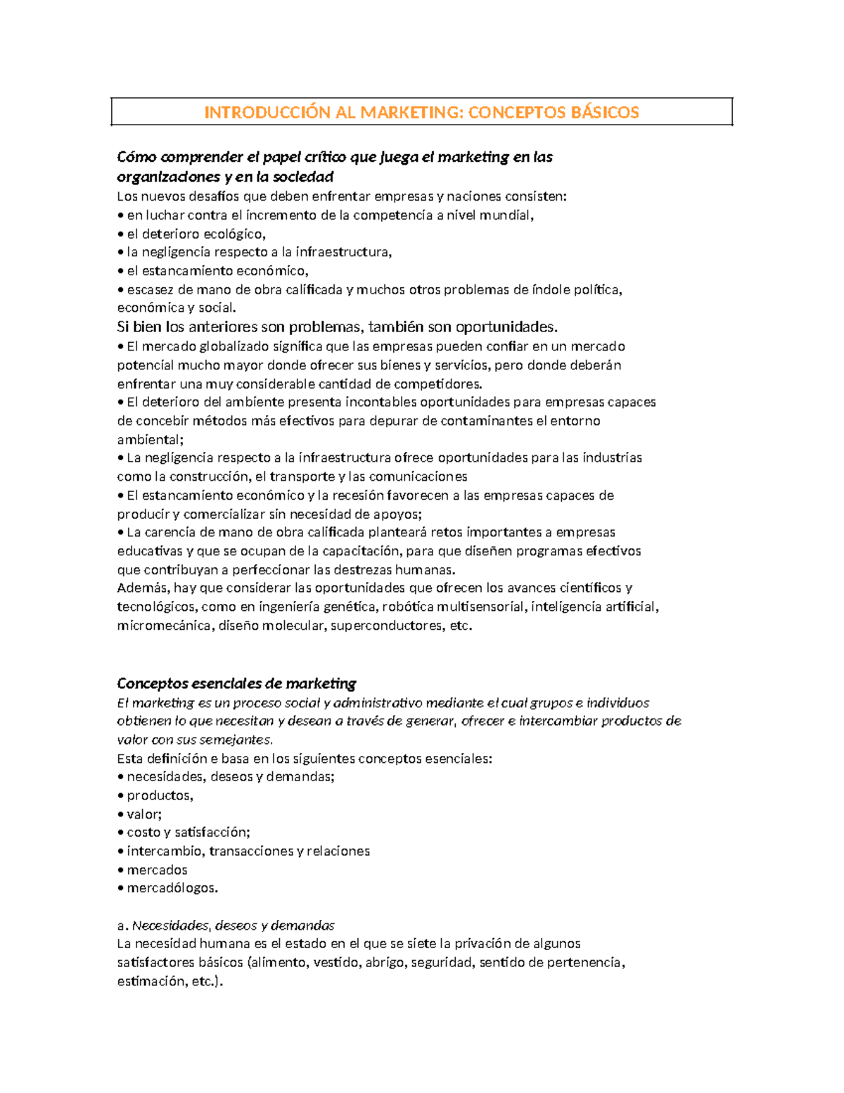 1 - Introducción AL Marketing - INTRODUCCIÓN AL MARKETING: CONCEPTOS ...