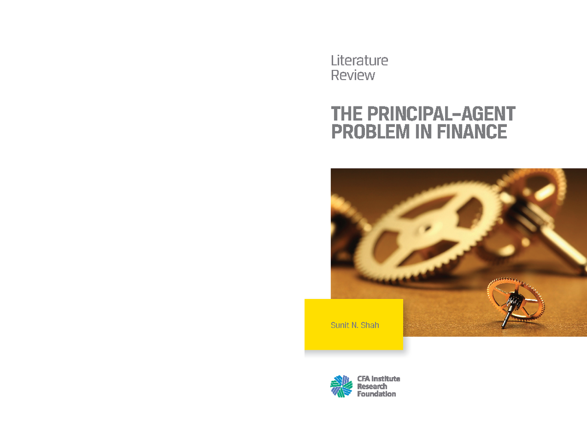 The Principal–Agent Problem in Finance - Literature Review THE ...