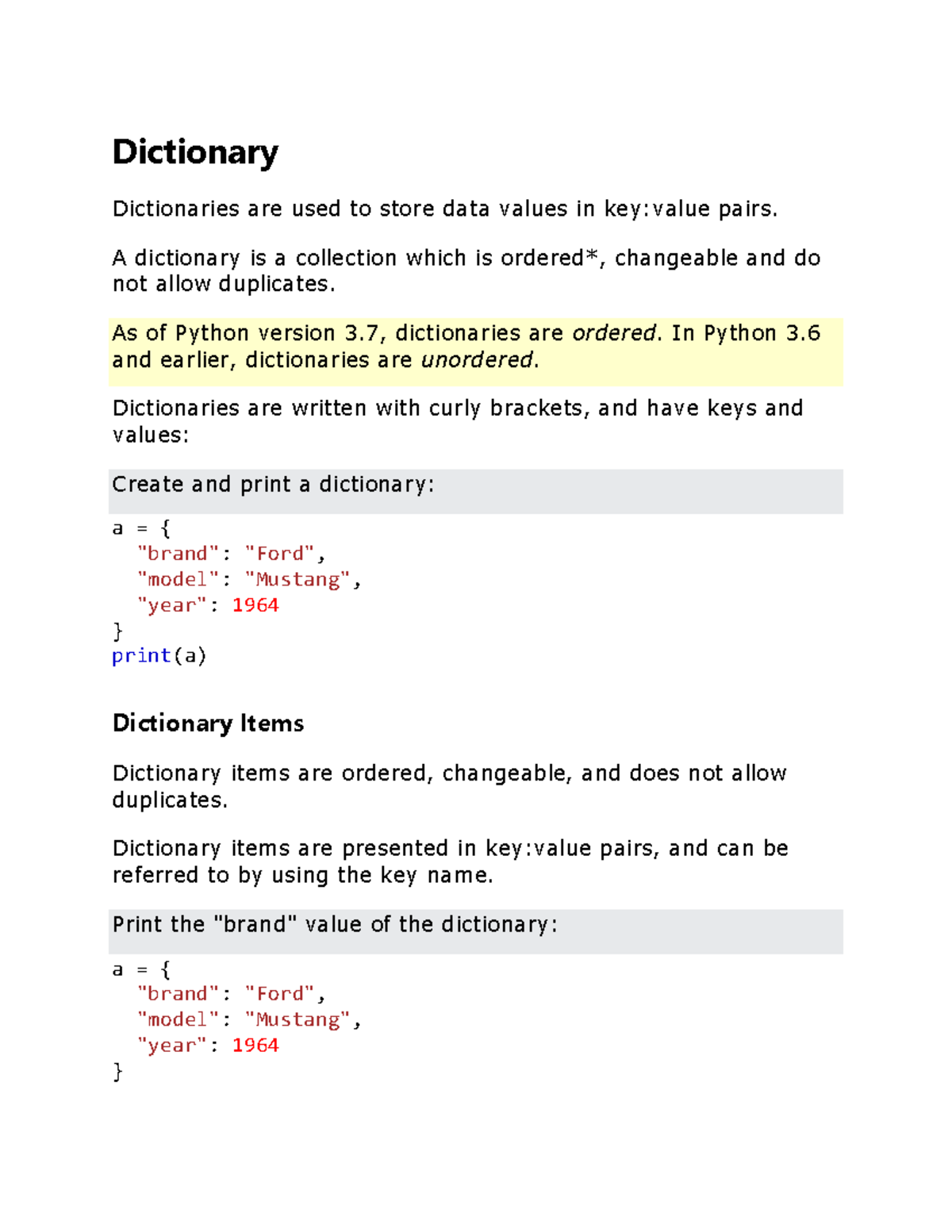 Dictionary - Practices - Dictionary Dictionaries Are Used To Store Data ...