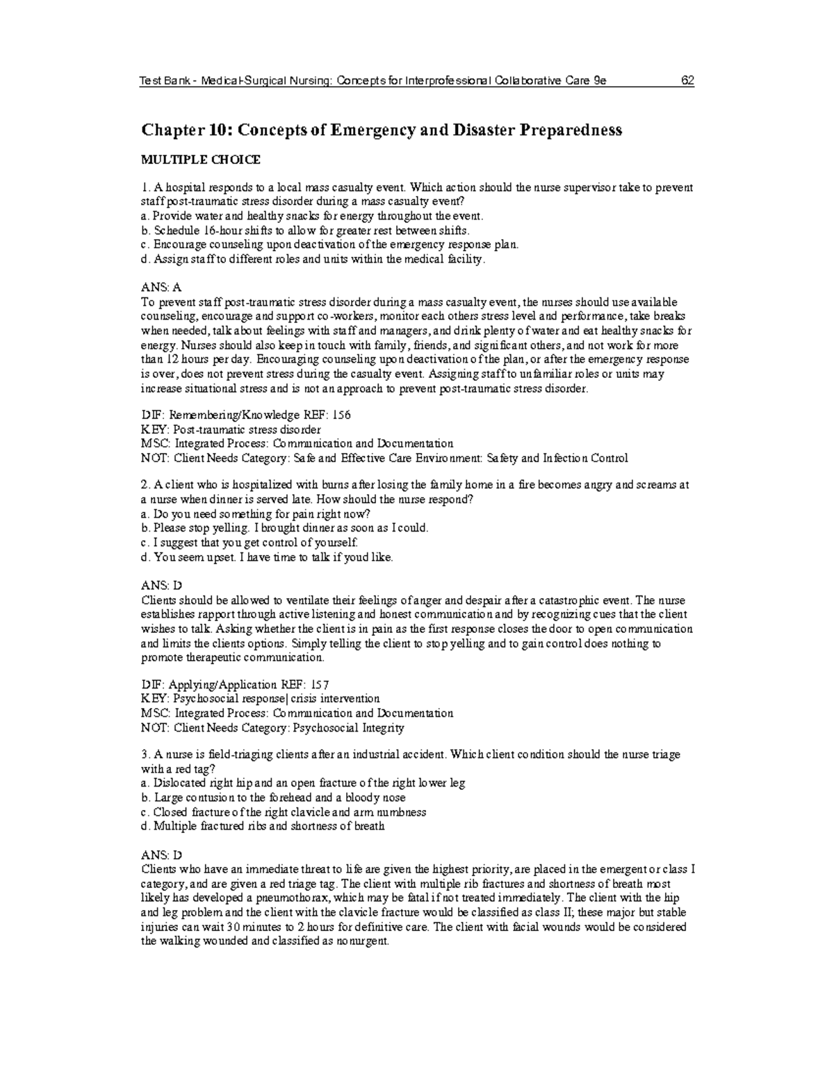 Ch 10 Med Surg - Ch 10 - "' 1 . - Studocu