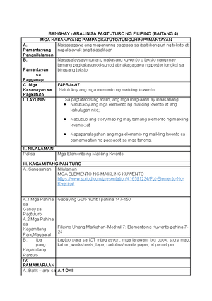 [Solved] create a lesson plan for learning competency Nakasusulat ng ...