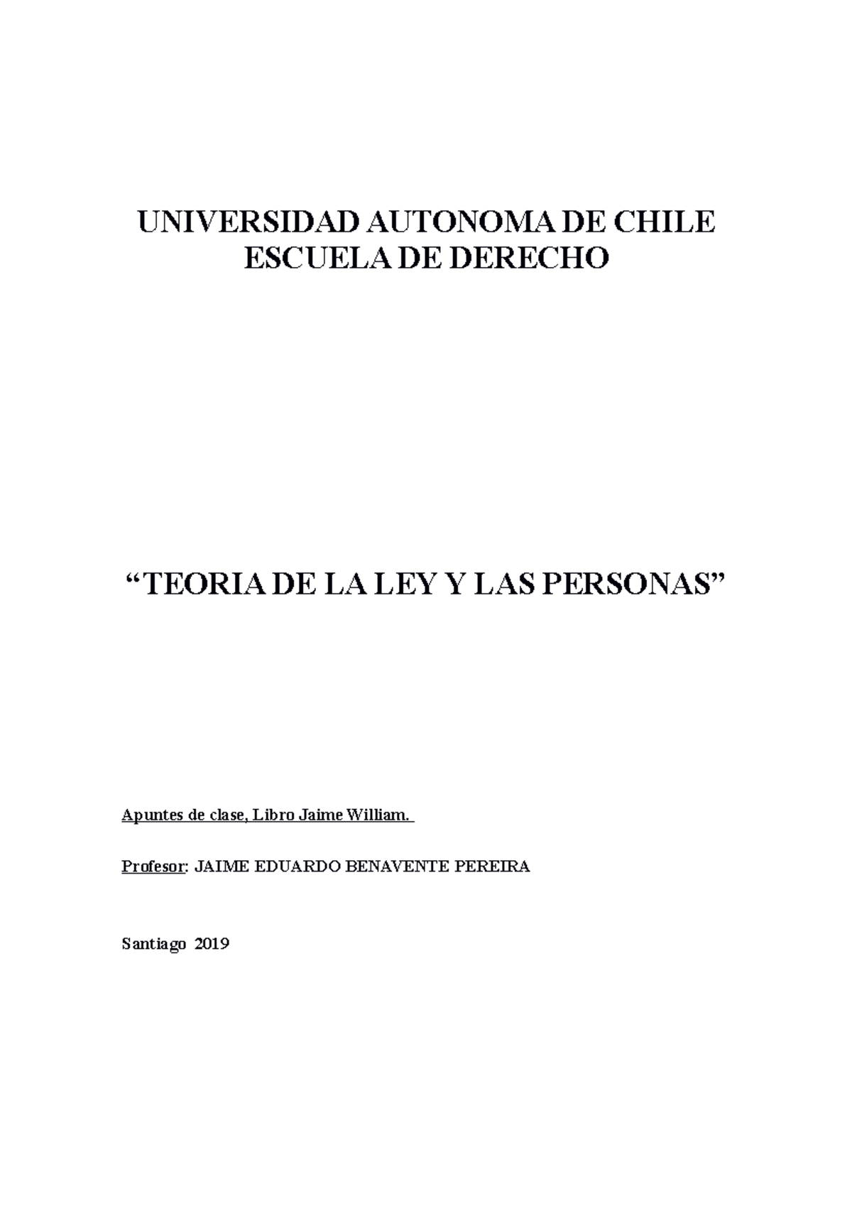 Teoria de la Ley y Las Personas clase 01-08-19 - Derecho Civil - UA ...