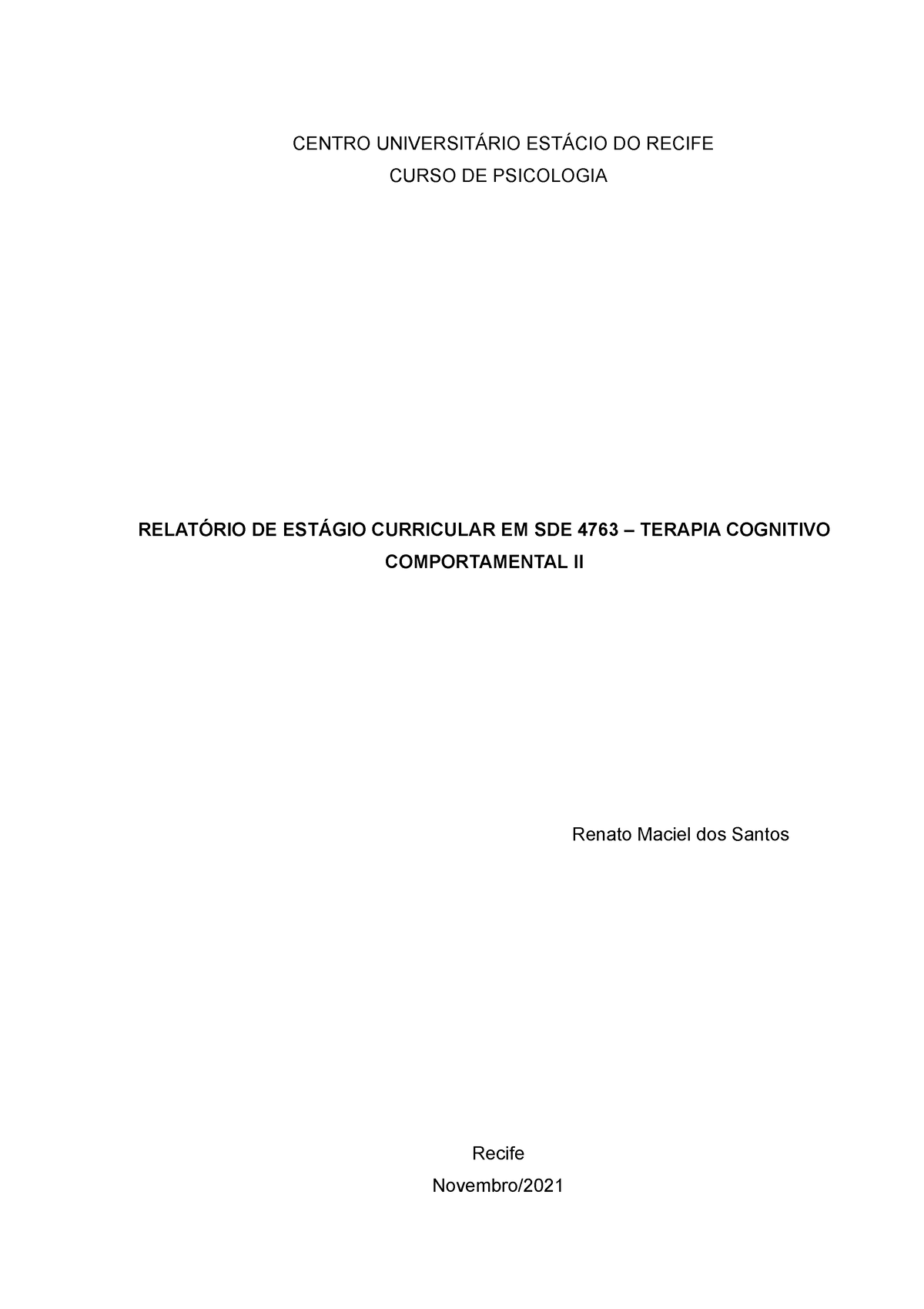 Relatorio Sistematico Gestalt Para Passae Centro UniversitÁrio EstÁcio Do Recife Curso De 8853