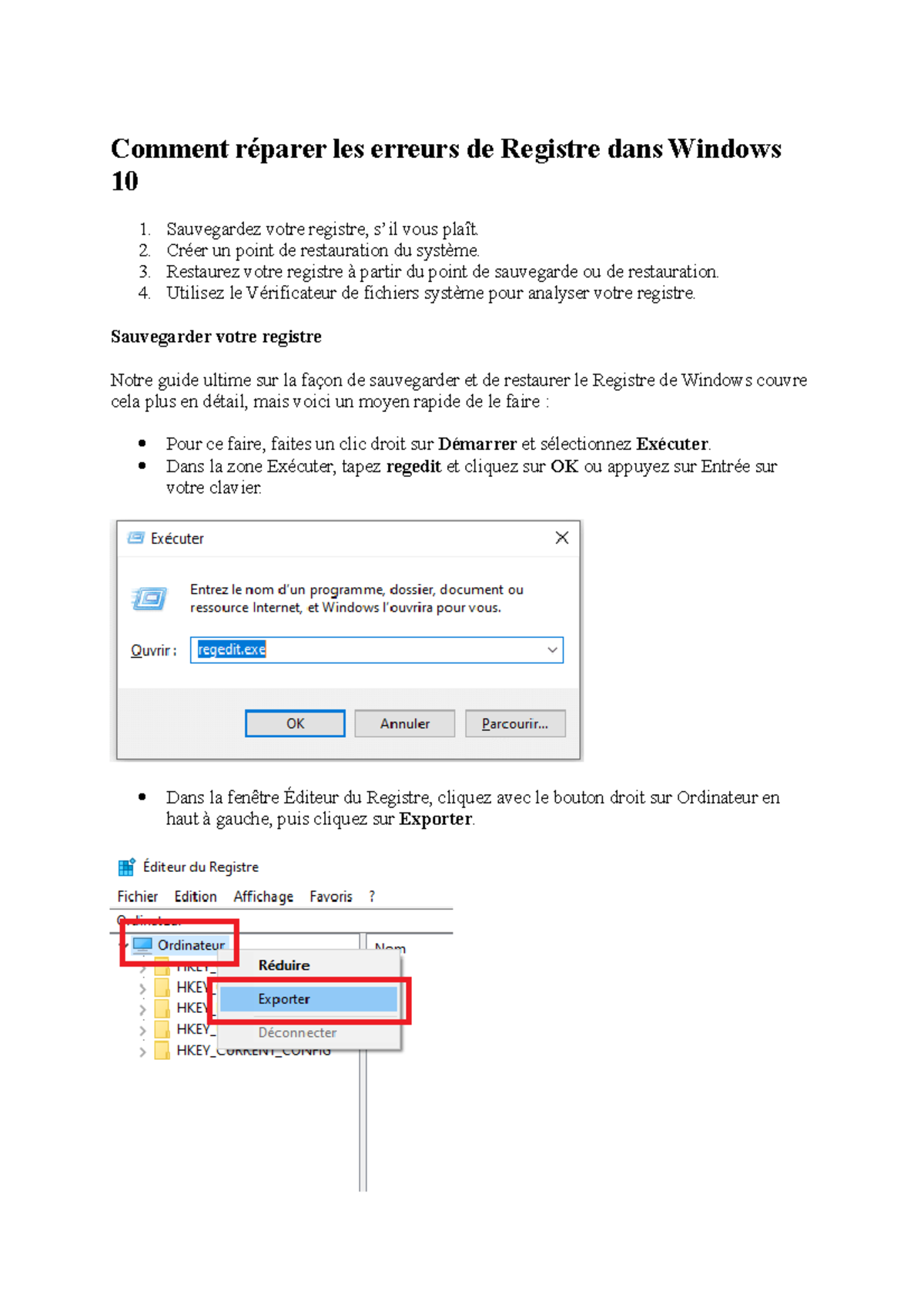 Comment réparer les erreurs de Registre dans Windows 10-11 - Comment ...