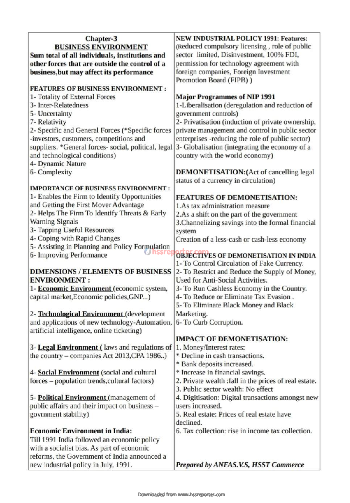 Hssreporter•com -2 BS Chapter 3 One page - Business management ...