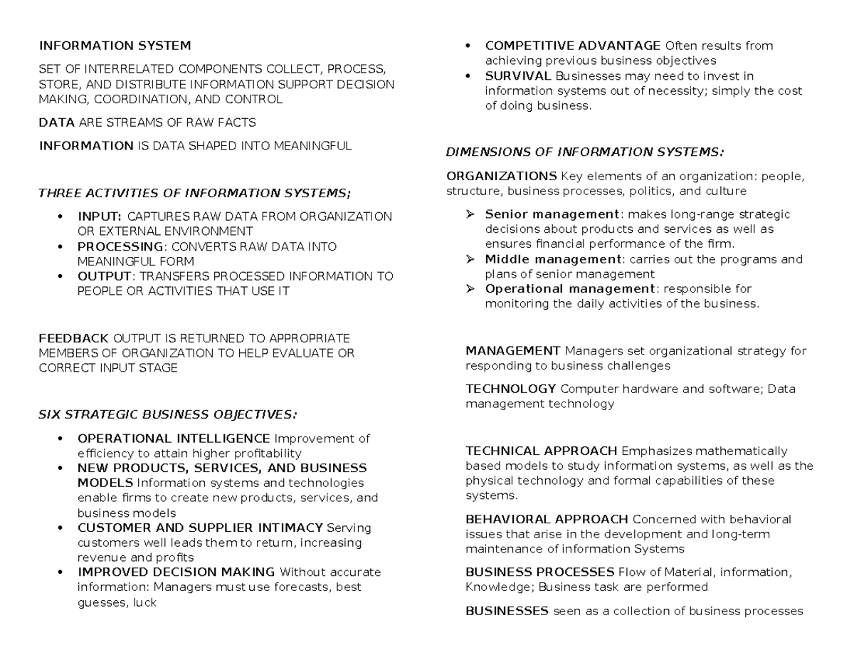 Reviewer( Information Management) - INFORMATION SYSTEM SET OF ...