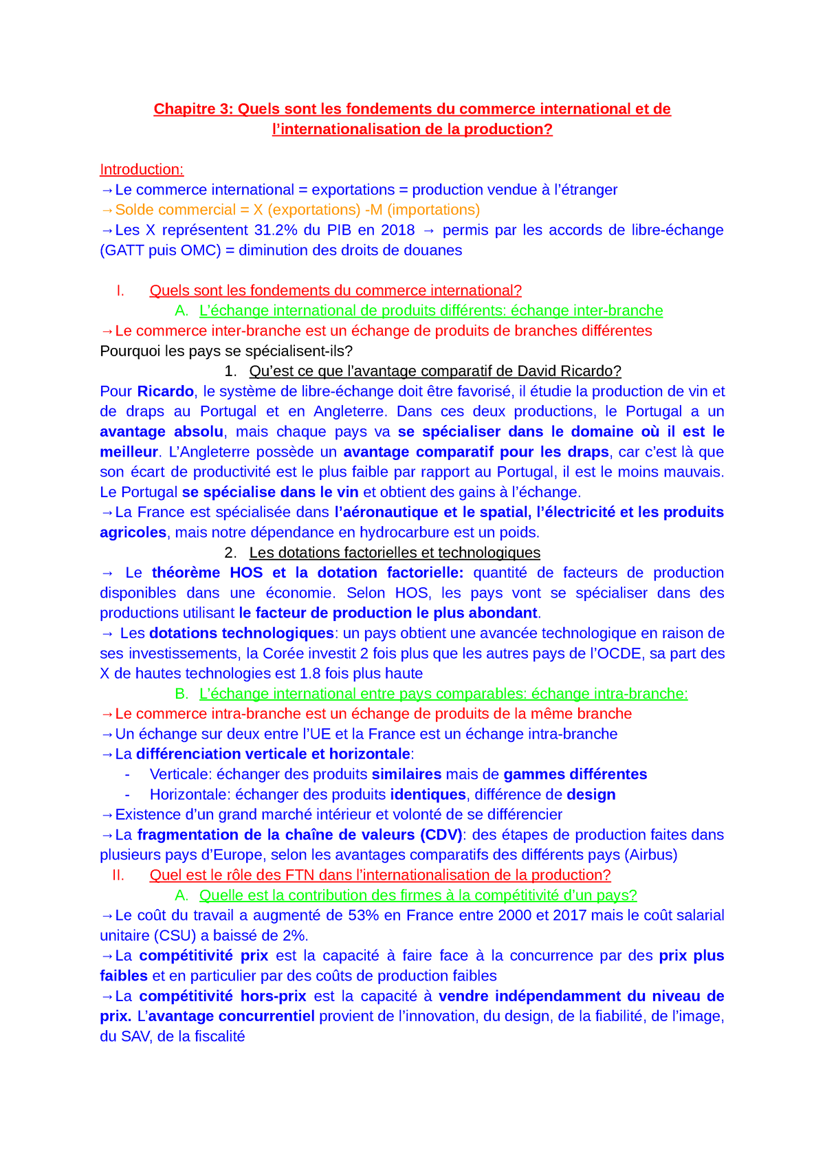 Les Fondements Du Commerce International Et De Linternationalisation De La Production 8532