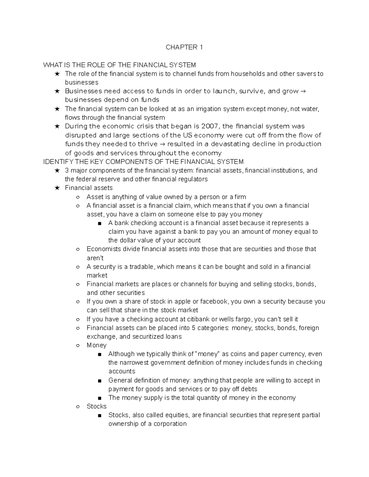 test-1-notes-chapter-1-what-is-the-role-of-the-financial-system-the