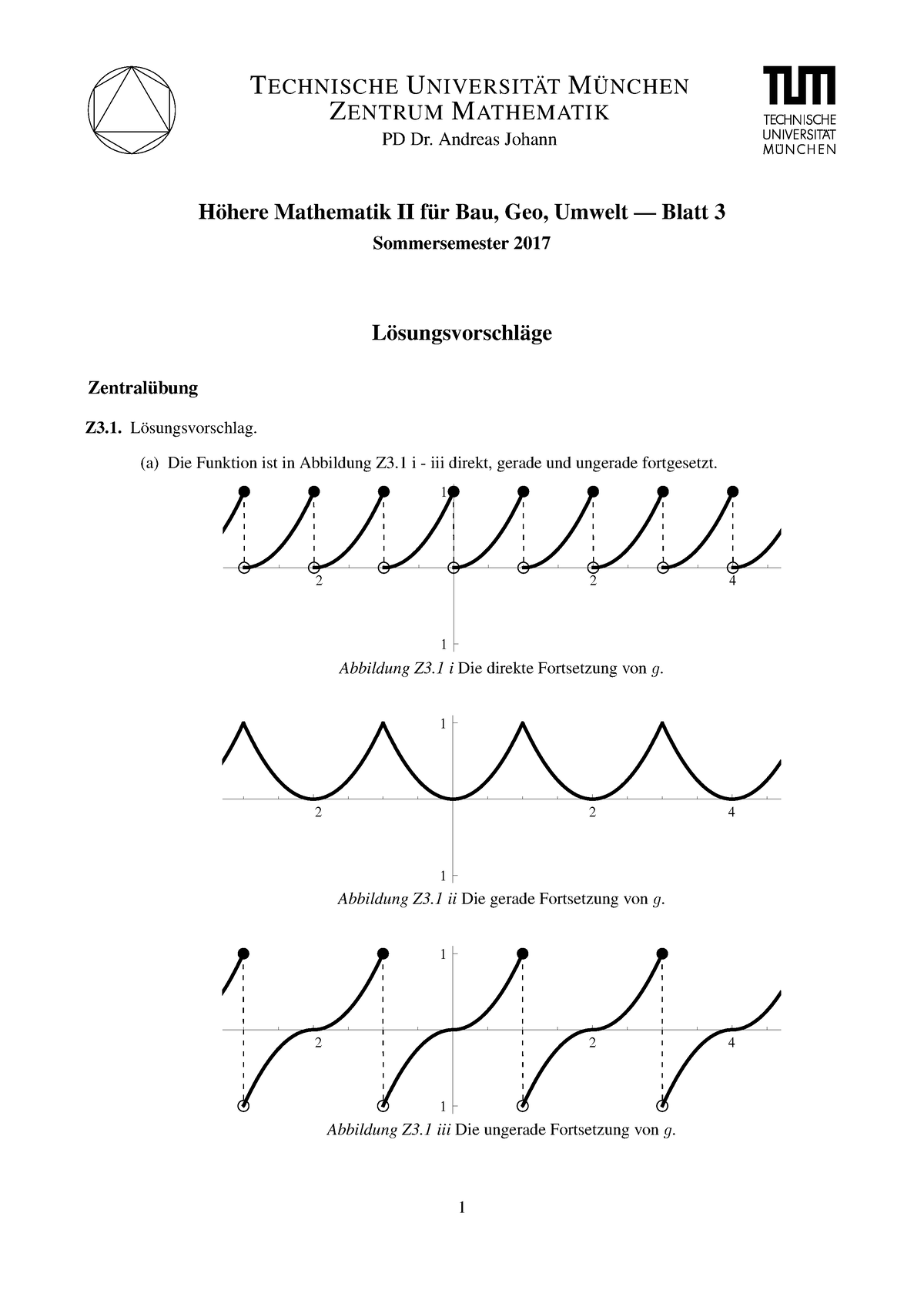 Blatt Lsg Technische Universit T M Nchen Zentrum Mathematik Pd Dr