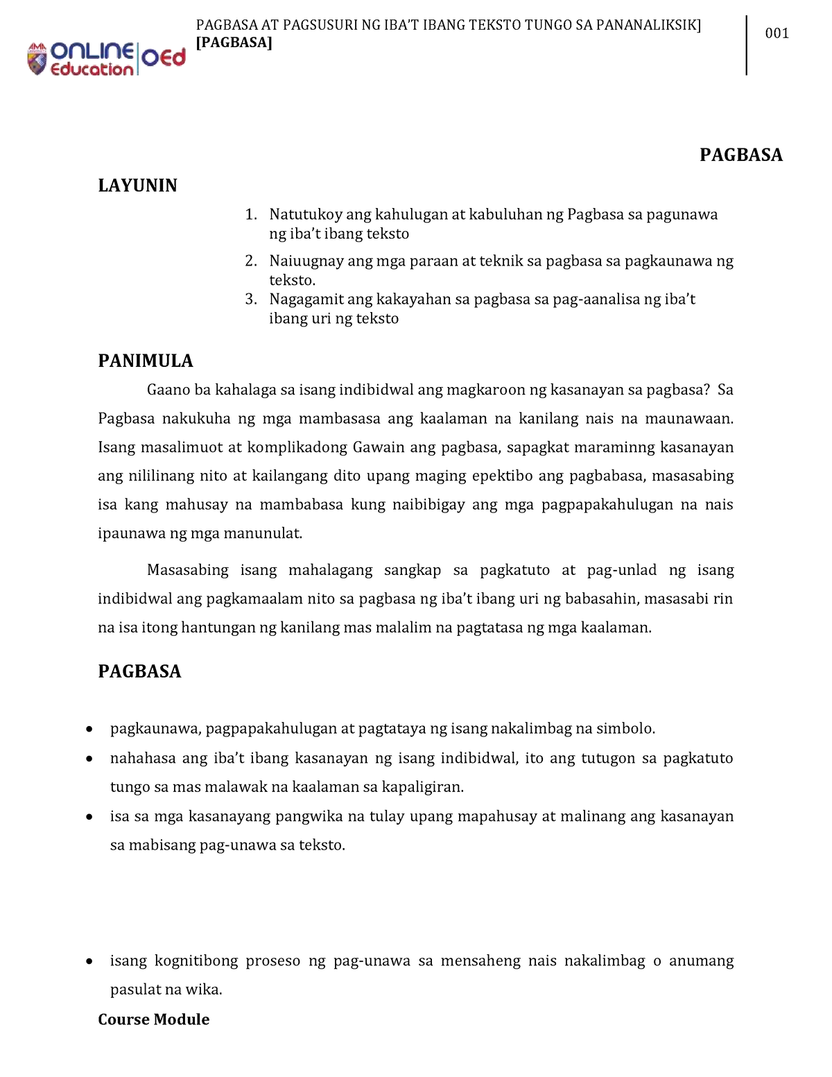 Week Module Pagbasa Pagbasa At Pagsusuri Ng Ibat Ibang Teksto Tungo Sa Pananaliksik