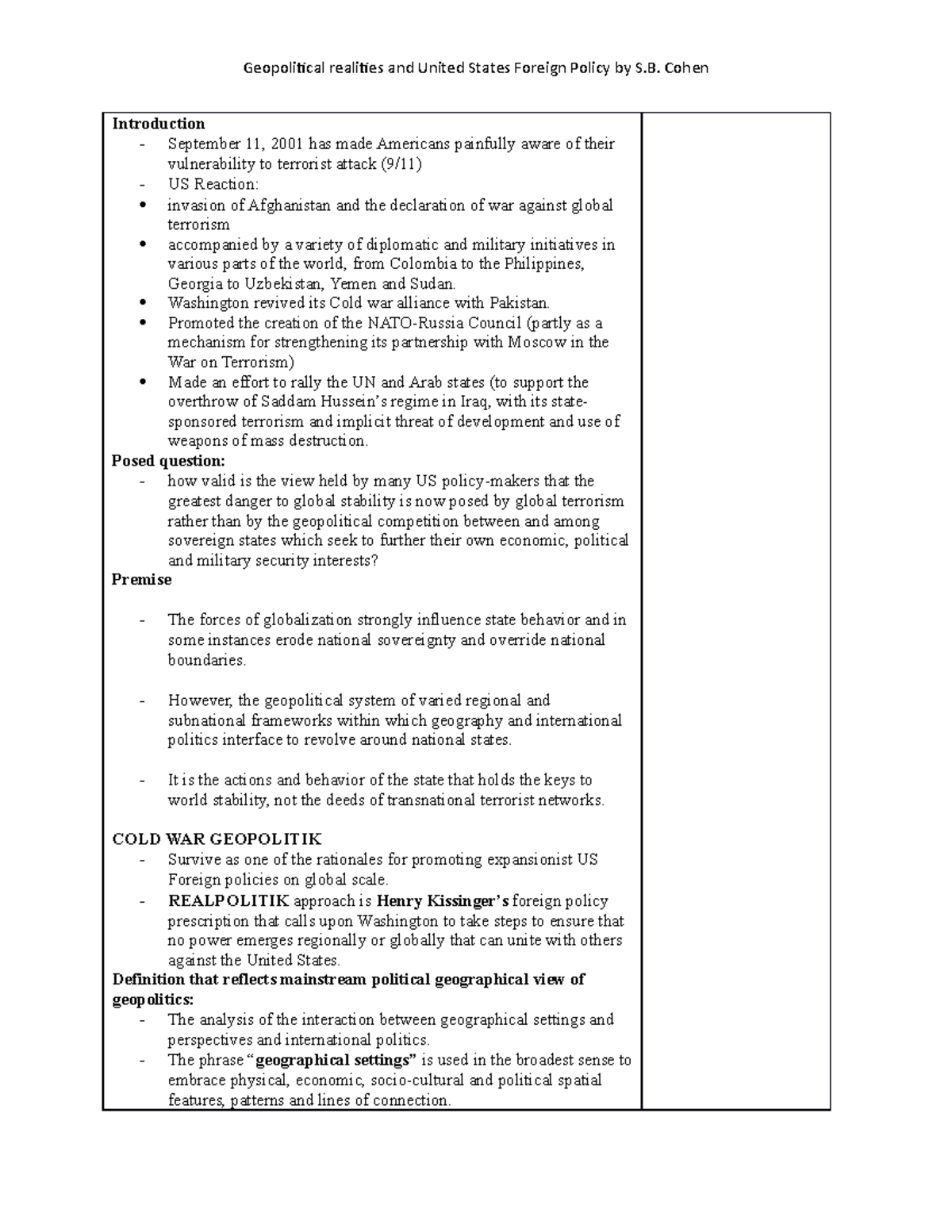 7th Reference Notes (S.B. Cohen) - Introduction - September 11, 2001 ...