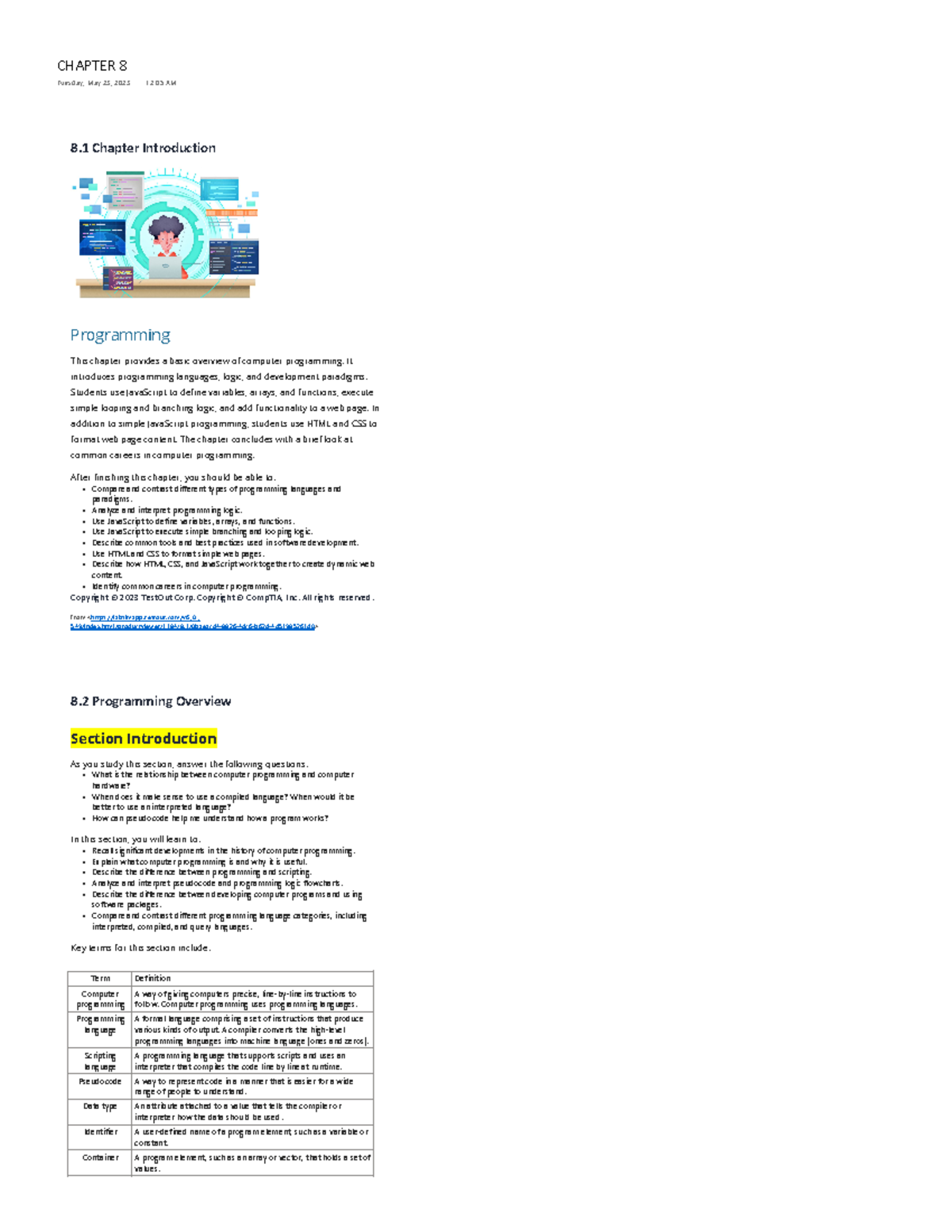 Chapter 8 - 8 Chapter Introduction Programming This chapter provides a ...
