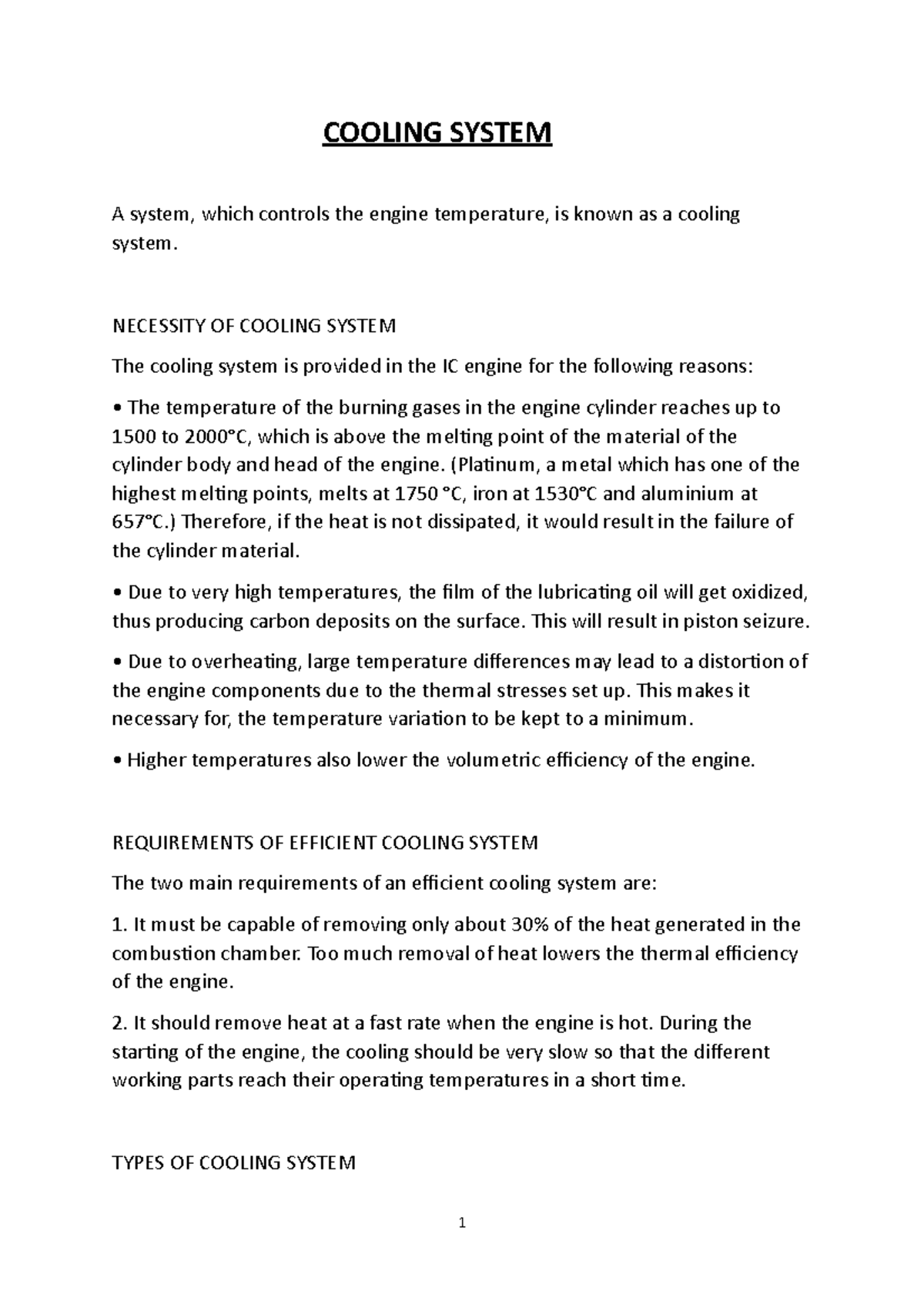 Cooling System Lecture notes 89 COOLING SYSTEM A system, which