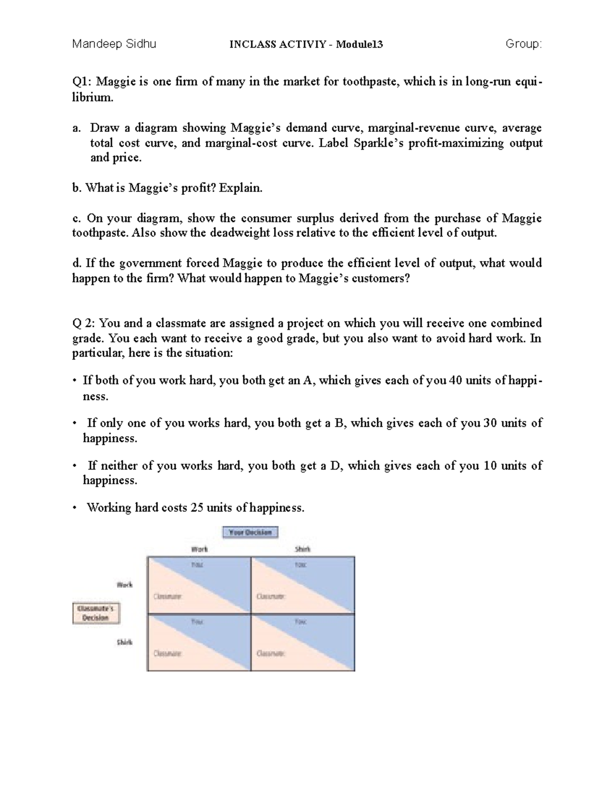 In Class Activity Module 13 Mandeep Sidhu INCLASS ACTIVIY Module13 